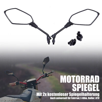 2X Spiegelhalter Motorrad Spiegel / Motorroller Spiegel Rückspiegel Set M10