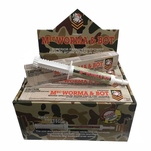 FARNAM MECWORMA + BOT BOX OF 20 BROAD SPECTRUM ORAL HORSE WORMER eBay