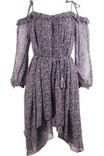 LOVESHACKFANCYCHARLOTTE FLORAL PRINT SILK DRESS MEDIUM