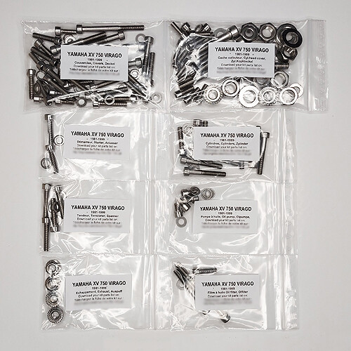 Kit tornillos allen inox n°2 motor XV750 Yamaha Virago 1981-1998 Visserie
