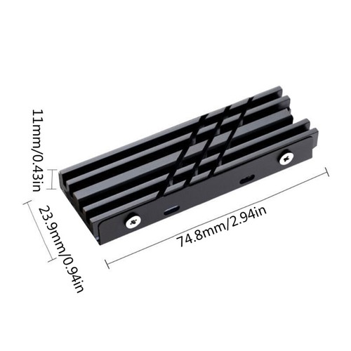 M.2 2280 Solid States Aluminum Radiators SSD Vests Armors Extended - Afbeelding 8 van 10