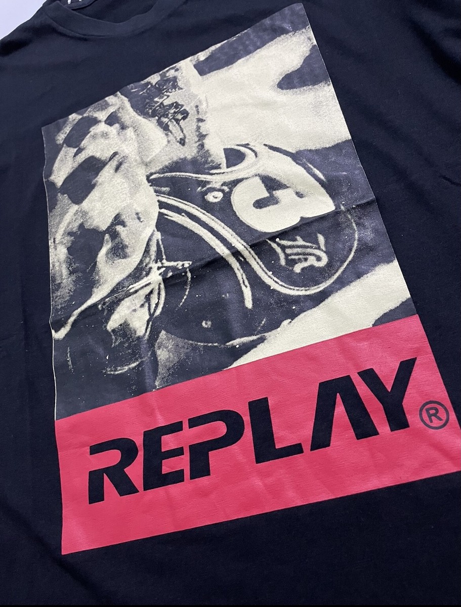 送料込★REPLAY★W3361 .000.23745 Tシャツ REPLAY Men's T-Shirt Crew Neck Regular Fit Brand New Without