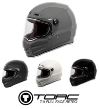 New TORC T9 Pomona Full Face Motorcycle Retro Vintage Helmet - DOT ECE 22.05