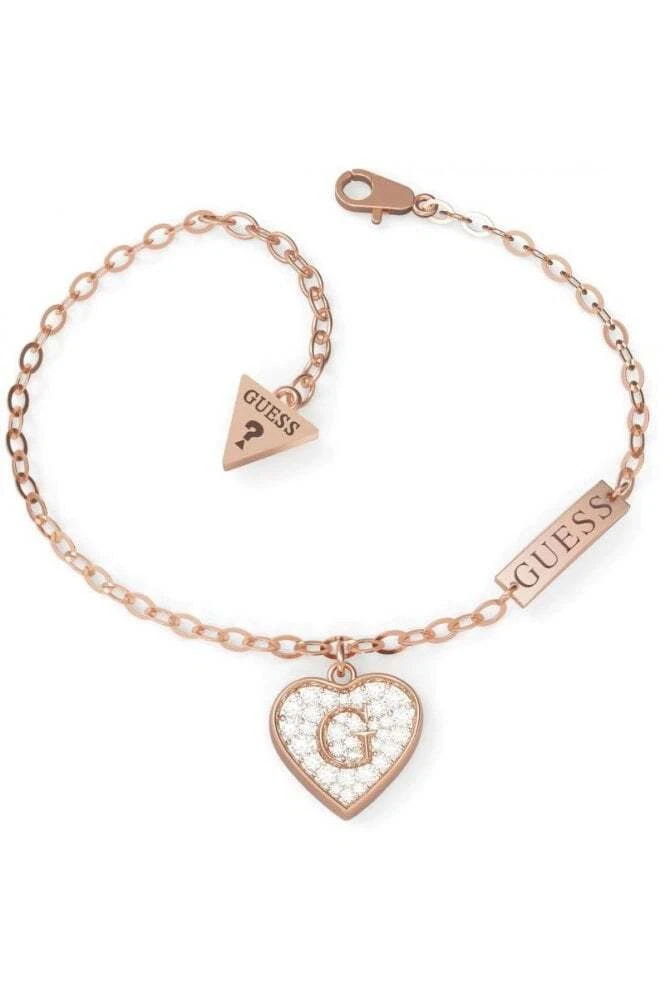 Guess heart 2025 bracelet rose gold