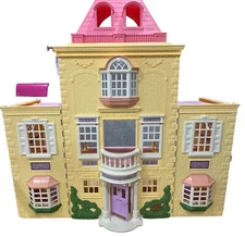 Fisher Price Loving Family Grand Mansion Dollhouse Pink Roof Twin Time Vintage