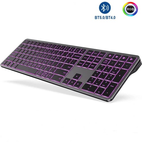 Backlit Bluetooth Keyboard for Win & Mac, Multi-Device Slim Wireless Keyboard - Picture 7 of 16
