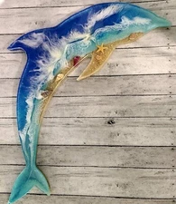 Handcrafted Beach Dolphin Wall Decor