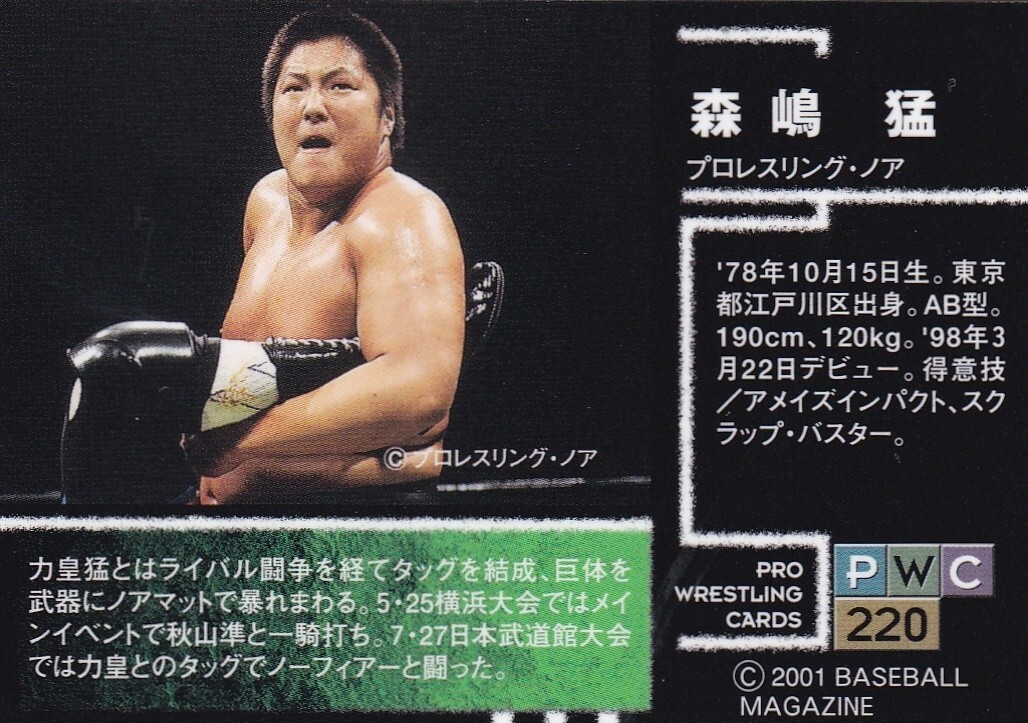 Takeshi Morishima 2001 BBM Pro Wrestling #220 | eBay