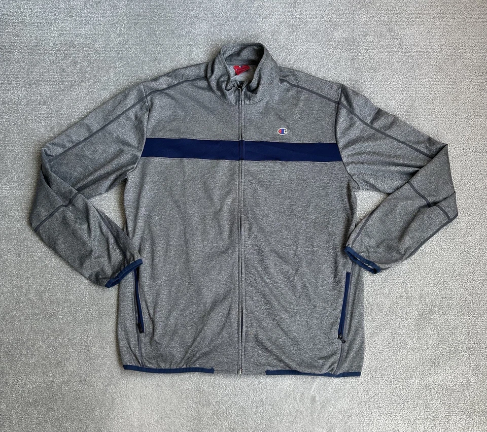 CHAMPION Herren Retro Trainingsjacke Gr. 2XL USA Sportjacke Pullover 19316 Grau - Bild 1 von 4