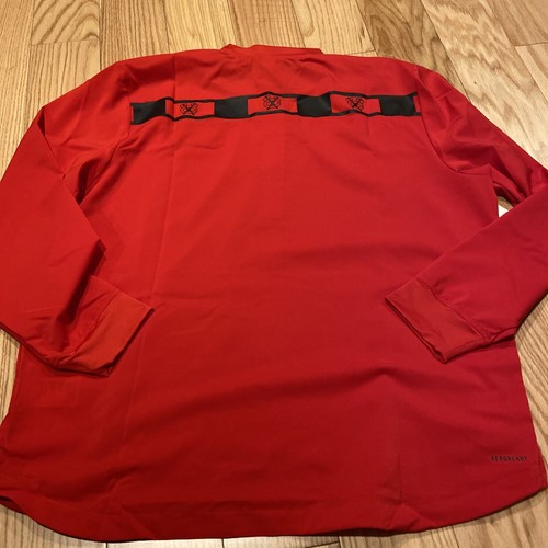 adidas Mens NHL Chicago Blackhawks LS 1/4 Zip Pullover Red GI5201 Sz M Men’s - Picture 5 of 7