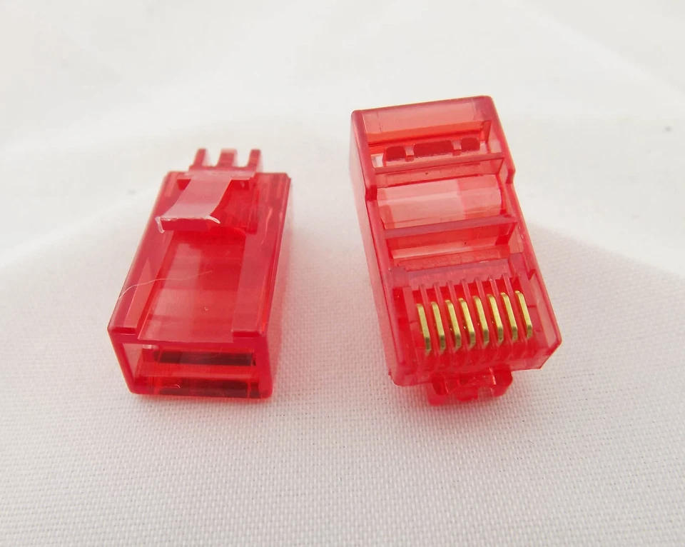 50x RJ45 Network Cable Modular Plug Ethernet CAT5 8P8C Connector End Multi-color - Image 4 of 4