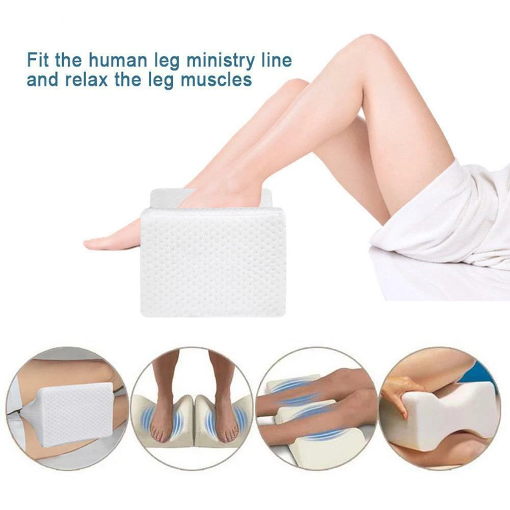 White Knee Wedge Leg Pillow w/ Cover - Therapeutic Support Cushion