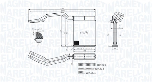 MAGNETI MARELLI 350218453000 Heat Exchanger, interior heating for FORD