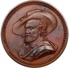 FRANCE LOUIS PHILIPPE I BRONZE  1840  "PETER PAUL REUBENS" MEDAL, 45mm, NGC MS62