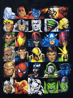 Marvel Avengers X-Men Fantastic Four Spider-Man Collage T-Shirt