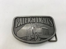 Vintage Raleigh Lights Belt Buckle Semi Truck Trucker