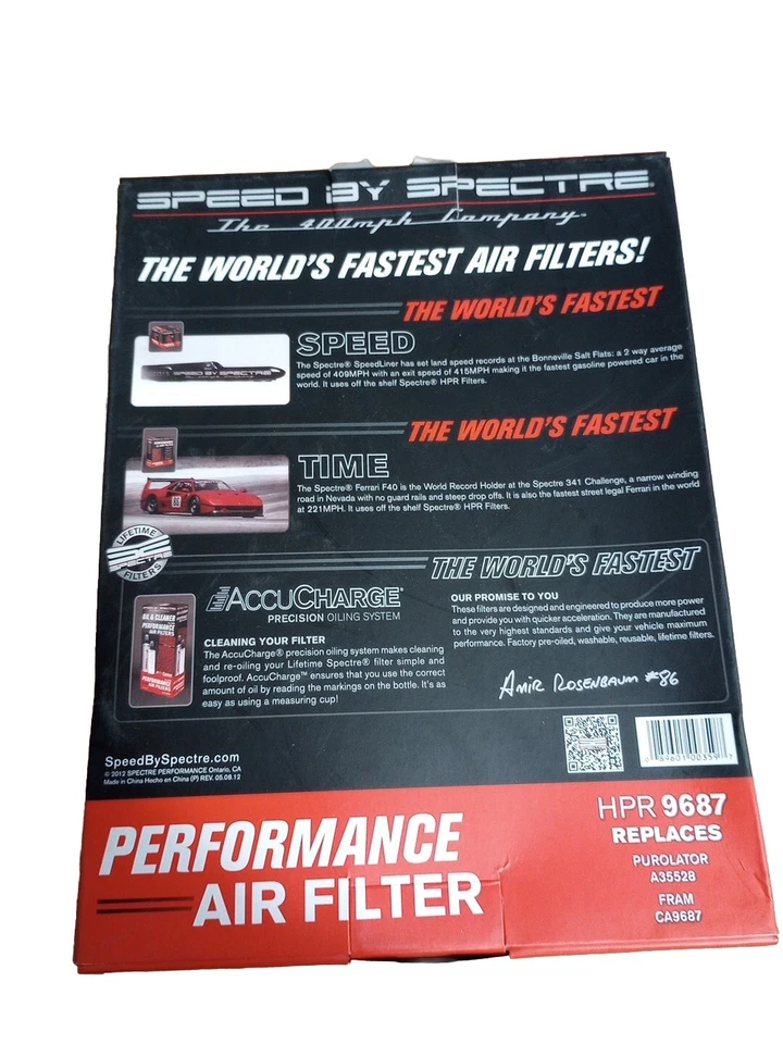 Filtro de aire Spectre HPR9687 Performance Foto 3 de 3