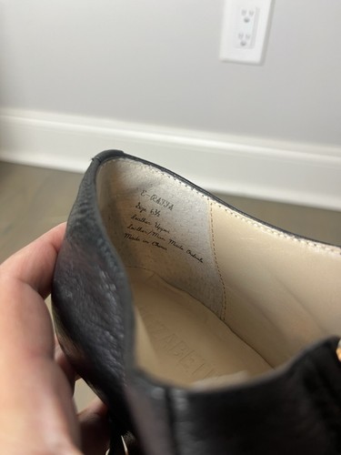 Elizabeth And James Wedge Booties 6.5 Black Leather Zipper Front Buckle Detail - Picture 11 of 17