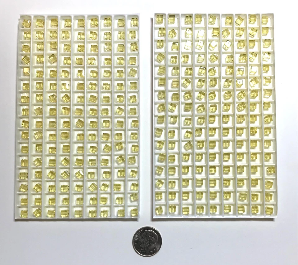 Paquete de fábrica cuentas de cubo de cristal Swarovski® #5601 - 4 mm - JONQUIL - 288 piezas Foto 3 de 4