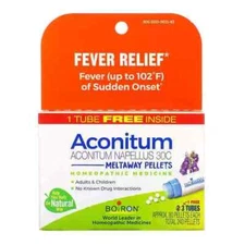 Boiron Aconitum Fever Relief Bonus Pack 30 C - 240 Pellets - Newest Expiration!