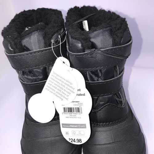 wonder nation girls boots black sizes 10 snow shoes winter New skid resistant - Picture 5 of 7