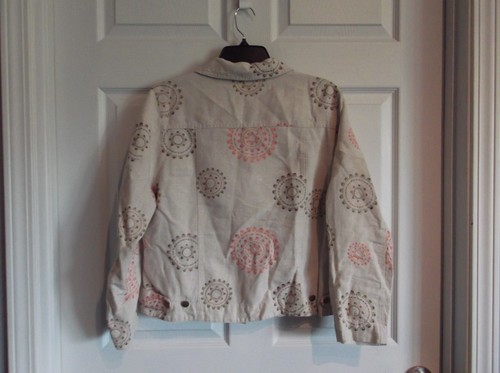 EUC Alexandra Bartlett women’s 1X blazer long sleeve beige embroider circles - - Bild 3 von 5