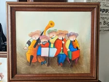 J Roybal Signed Painting: Musical Children Band - Canva Oil Art  20"x24"  