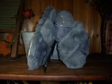 MIXIT WOMENS CROSSOVER FUZZY HOUSE SHOES SLIPPERS SIZE XL 11-12 GRAY RUBBER SOLE