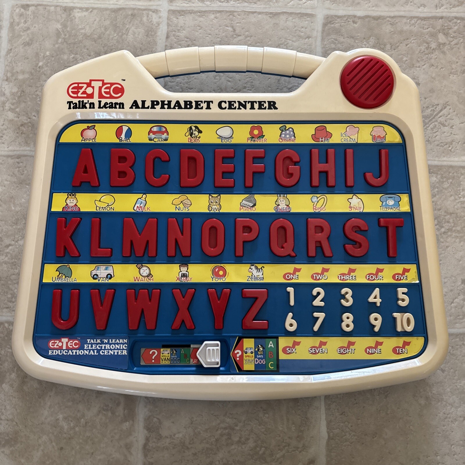 Vintage Ez Tec Talk n Learn Alphabet Center Electronic Educational Toy-image