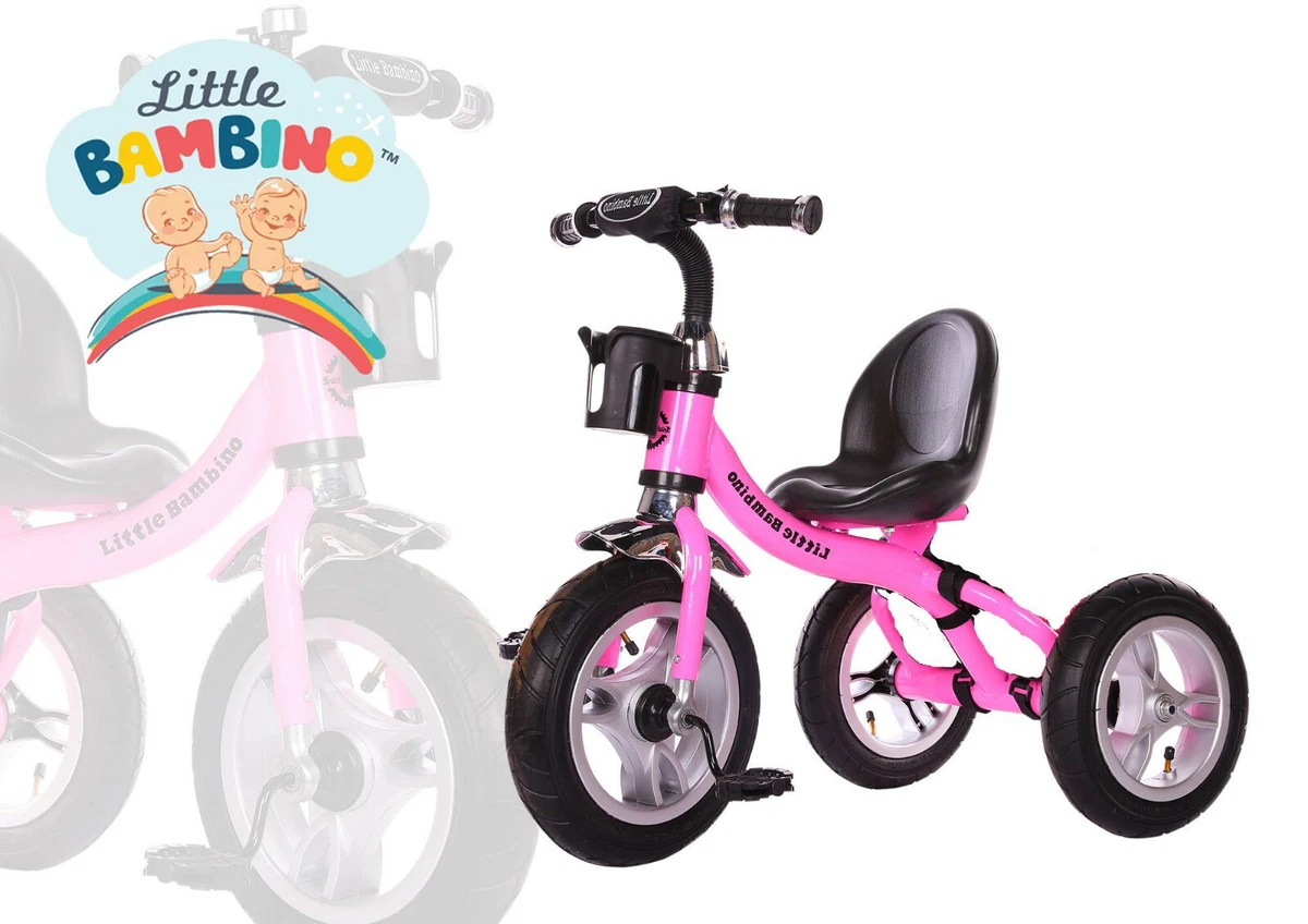 3 Wheeler Kids Tricycle Rubber Air Filled Wheels Steel Frame