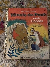 Vintage 1978 a Little Golden Book: Winnie-The-Pooh meets Gopher