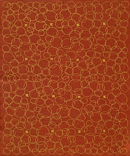 Red Handwoven Wool Modern Flat Weave Rug by EORC | Contemporary and Stylish Area - 第 1/5 張圖片