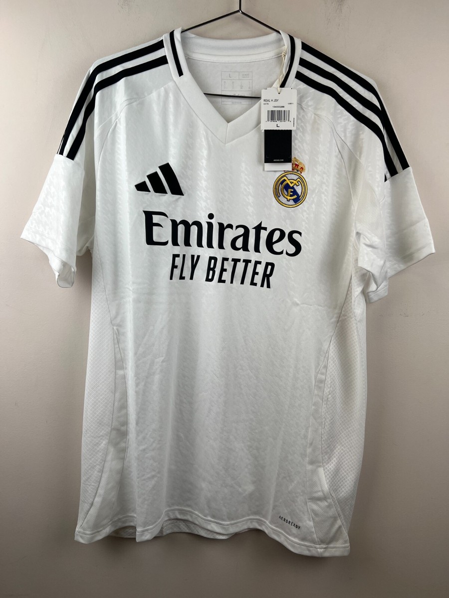 Real Madrid Home Jersey 2024/25 Adidas Men's L White NWT Soccer