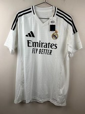 Real Madrid Home Jersey 2024/25 Adidas Men's L White NWT Soccer Football Shirt