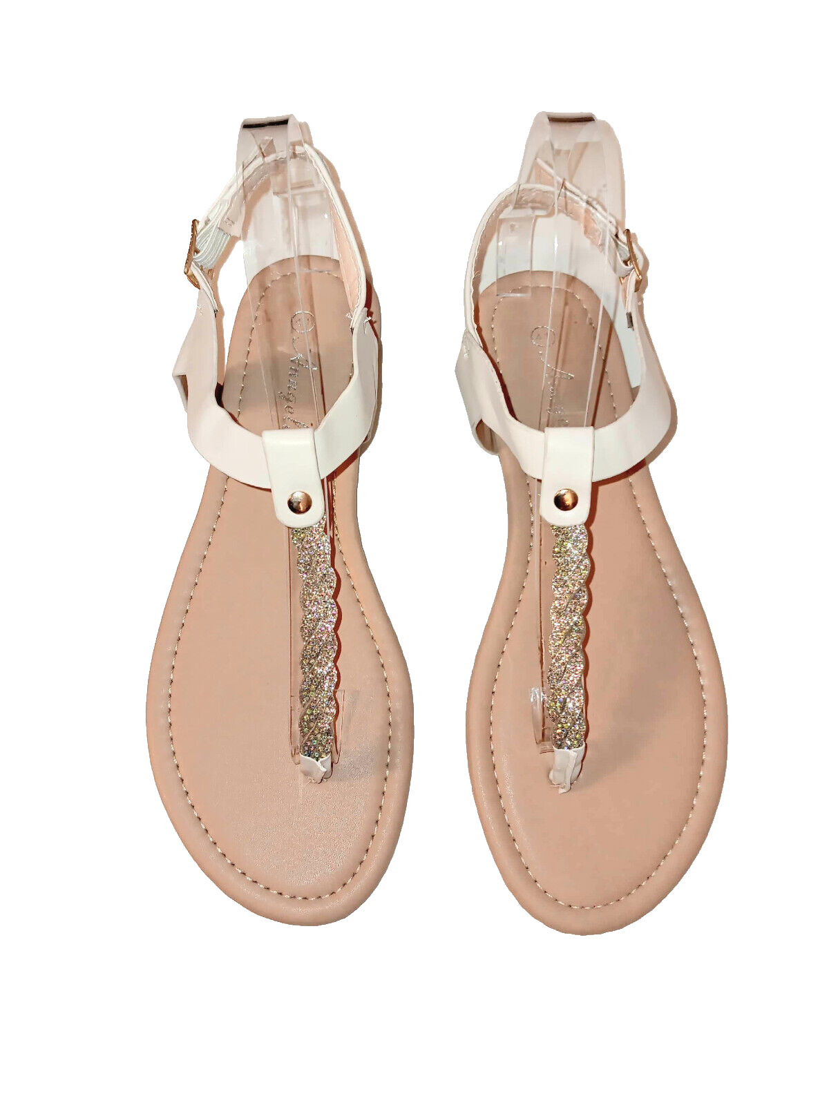 PANTOFOLA D’ORO Sandali donna piatti trendy estivi lucidi strass ciabatte scarpe leggere