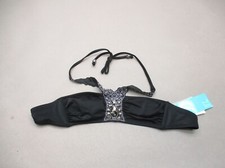 NWT H M Size 4 Womens Decorated Lined Wireless Halter/Back Close Bikini Top 5i
