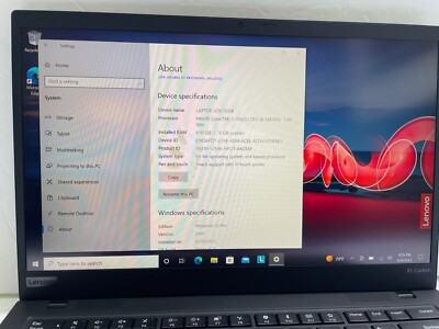 Lenovo ThinkPad X1 Carbon 7th Gen 1.9GHz i7-8565U 8GB Ram