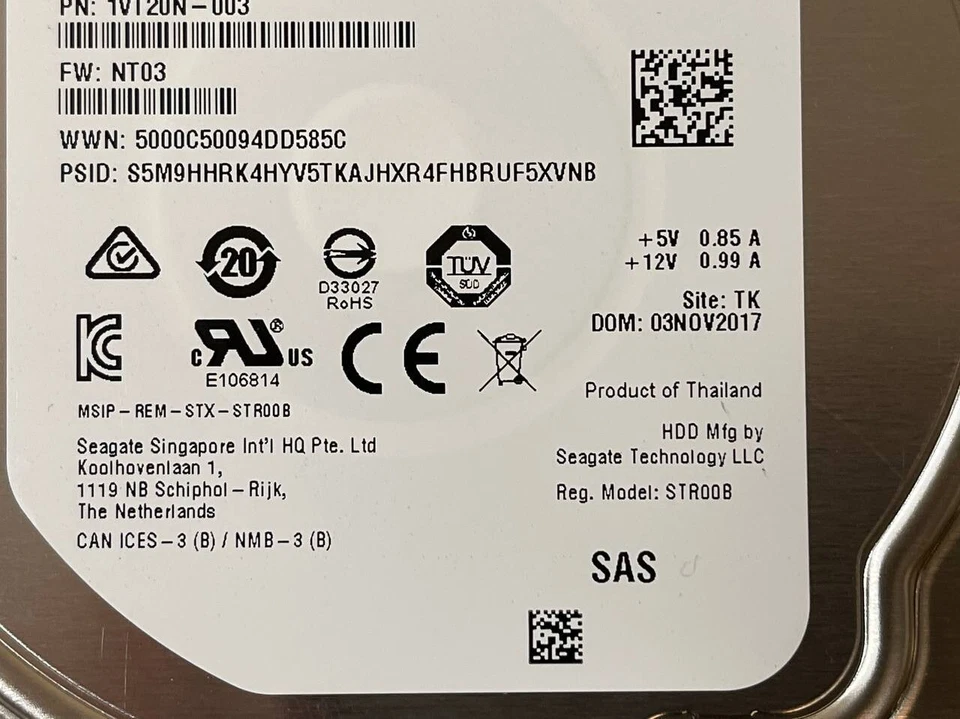 Seagate Hard Drive Exos 7E8 3TB 7200RPM 128MB SAS 12Gb/s 3.5 ST3000NM0035 HDD - Image 3 of 4