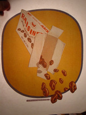 RAISINETES CHOCOLATE 1970's VINTAGE IRON ON TRANSFER -NICE, B-18