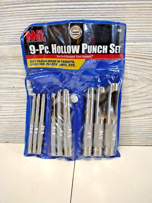MIT TOOLS 9-pc. HOLLOW PUNCH SET 6587 '' 3/32 TO 1/2 ''