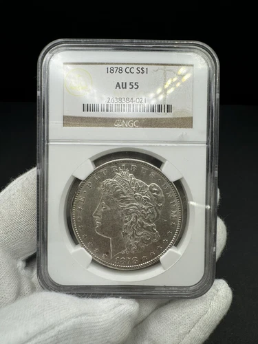 1878 CC USA Silver Morgan Dollar $1 - NGC AU55