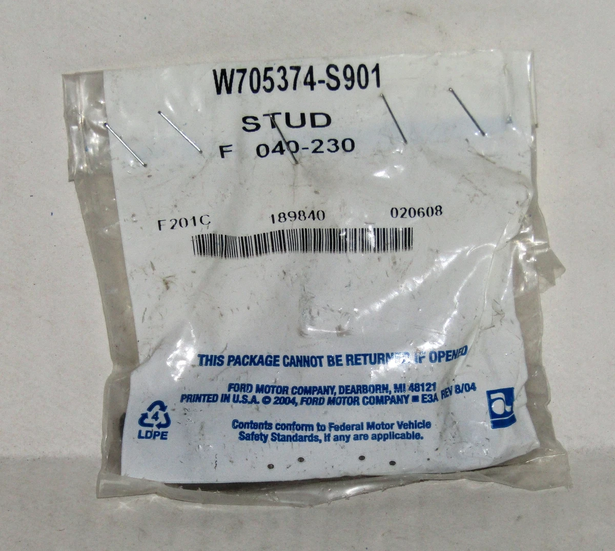 NEW FORD MOTOR COMPANY GENUINE PARTS STUD LOT OF 2 OEM PART NO 