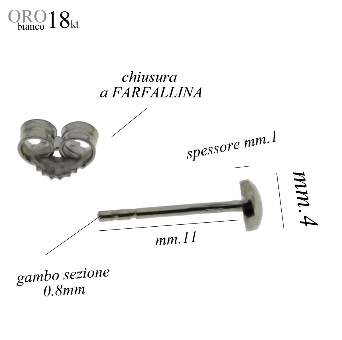 PAIO DI ORECCHINI CON DIAMANTI In Oro Bianco 18kt, Di Forma Circolare - Foto 2