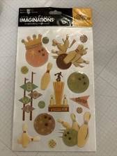 Creative Imaginations Epoxy Stickers, Bowling