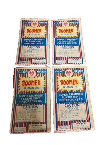 FOUR - Vintage DOT Boomer Firecracker Label
