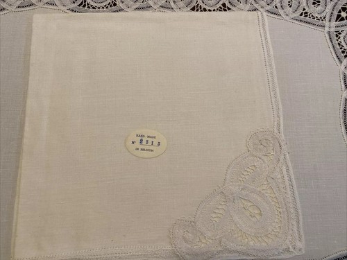Vintage NEU Brüssel Belgien Spitze 4 Tischsets & 4 Servietten Handarbeit - B8 - Bild 6 von 24