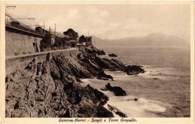 CPA AK GENOVA NERVI-Scogli e Tore Gropallo ITALY (524374)