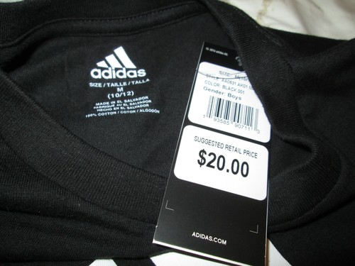 NEW 3pc OUTFIT Boys ADIDAS Wht Hooded+Blk S/s+Blk Joggers Ymd 10-12 FREE SHIP - Picture 5 of 9