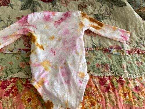 Artisan Natural Safe Tie Dye Baby Long Sleeve One Piece 0-3 Months Pink or Blue - Picture 17 of 28