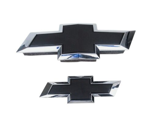 Fit 2015-2020 Chevrolet Tahoe Suburban Black Bowtie Emblem 84722856 Front & Rear - Picture 2 of 8